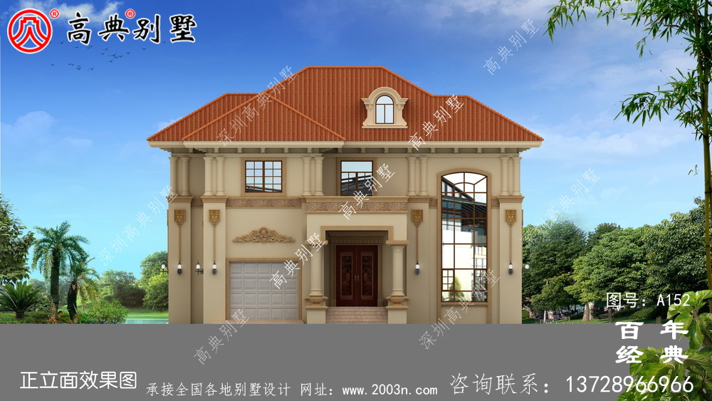 新農村建設兩層帶陽臺小別墅設計圖紙_鄉村自建房設計圖
