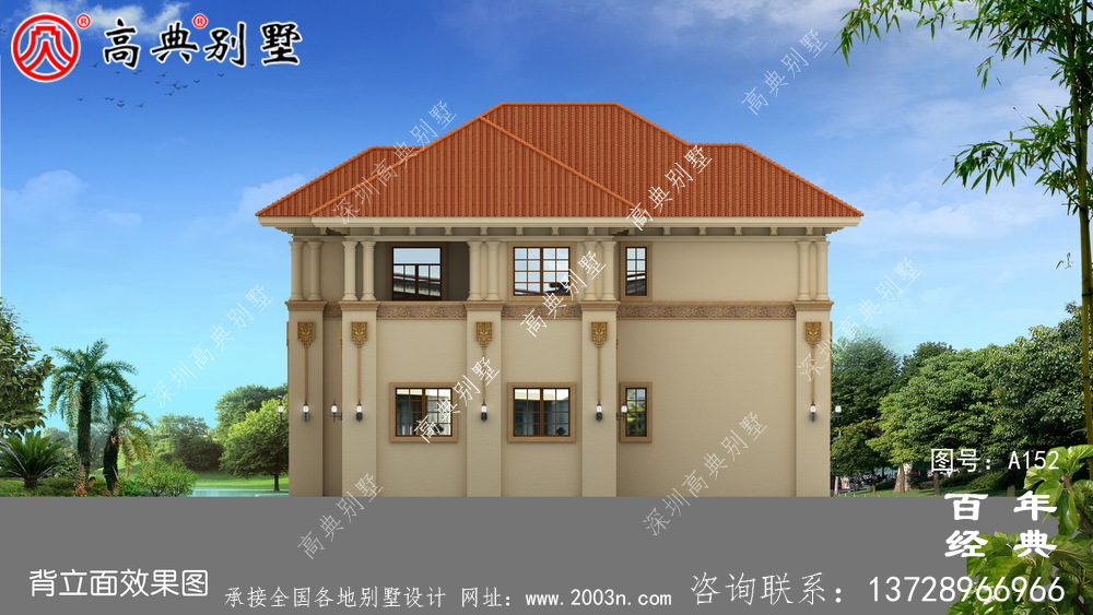 新農村建設兩層帶陽臺小別墅設計圖紙_鄉村自建房設計圖