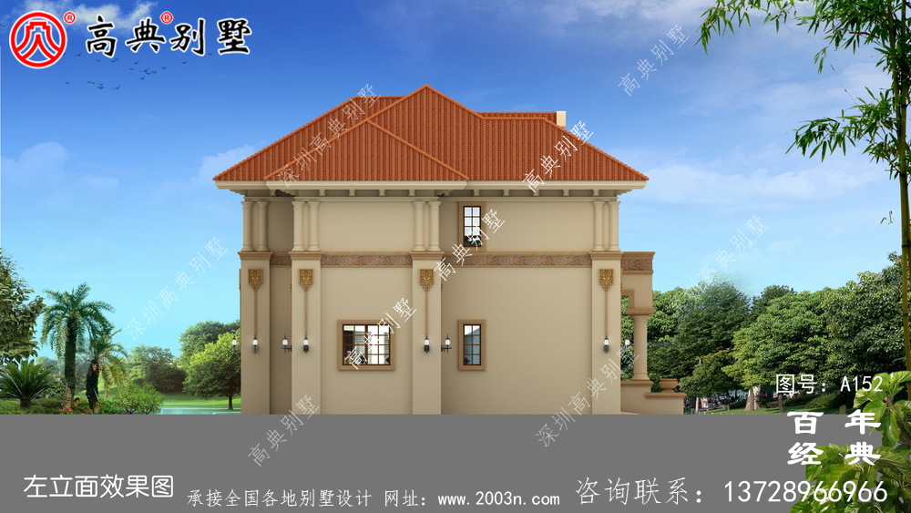 新農村建設兩層帶陽臺小別墅設計圖紙_鄉村自建房設計圖