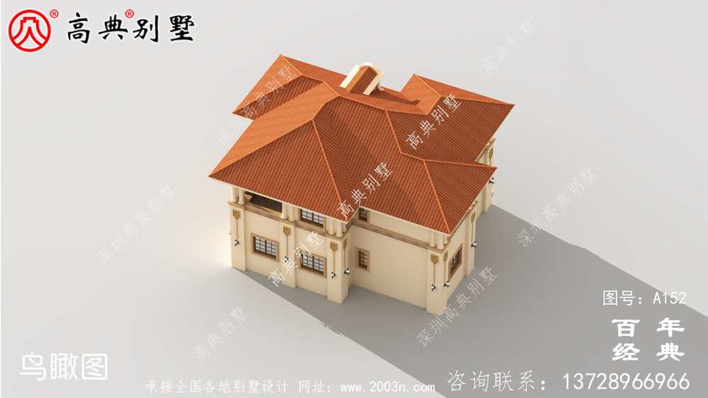 新農村建設兩層帶陽臺小別墅設計圖紙_鄉村自建房設計圖