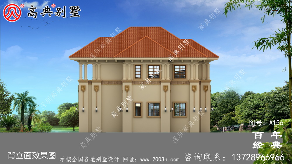 大氣兩層帶陽臺(tái)歐式別墅設(shè)計(jì)圖及效果圖 房屋設(shè)計(jì)退