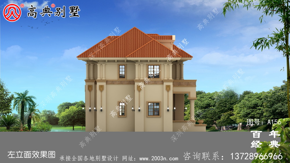 大氣兩層帶陽臺(tái)歐式別墅設(shè)計(jì)圖及效果圖 房屋設(shè)計(jì)退