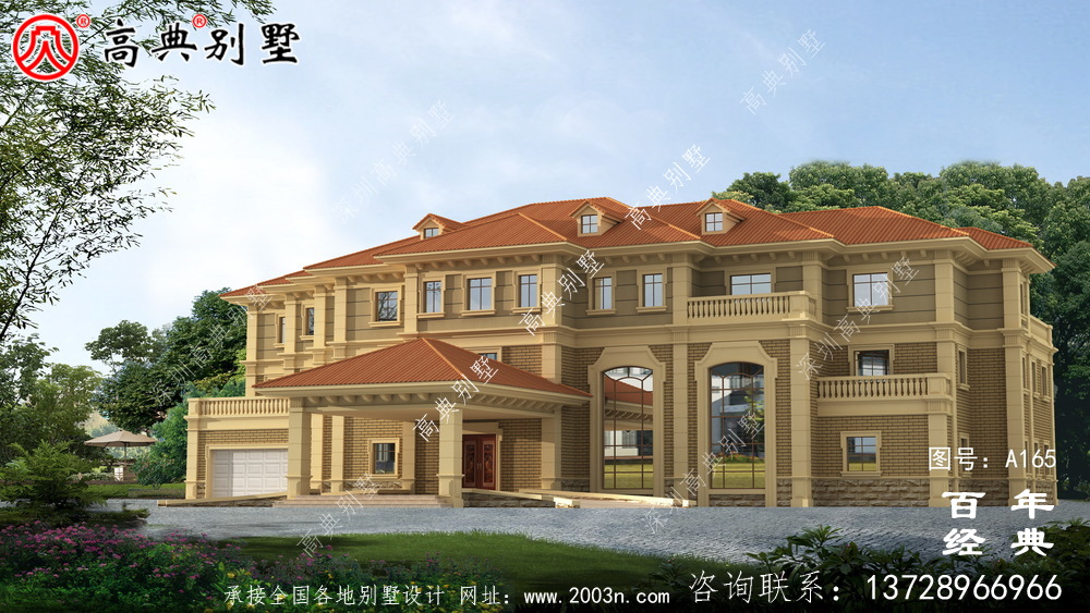 豪華大氣的三層獨棟小別墅設計圖紙及效果圖 房屋設計圖
