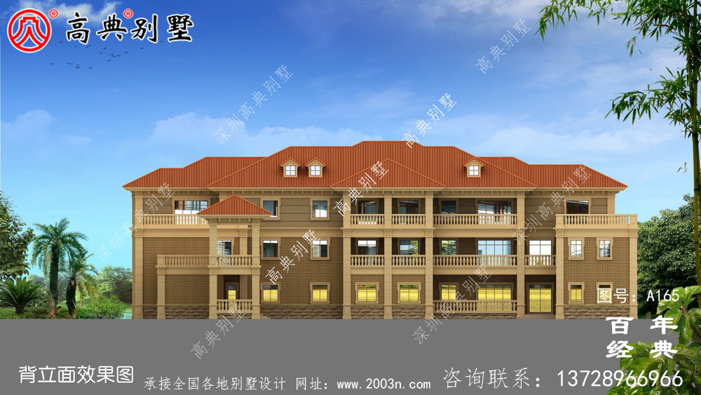 豪華大氣的三層獨棟小別墅設計圖紙及效果圖 房屋設計圖