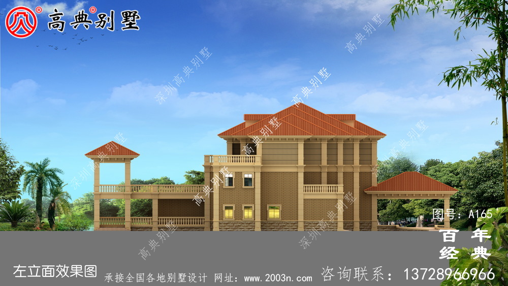 豪華大氣的三層獨棟小別墅設計圖紙及效果圖 房屋設計圖