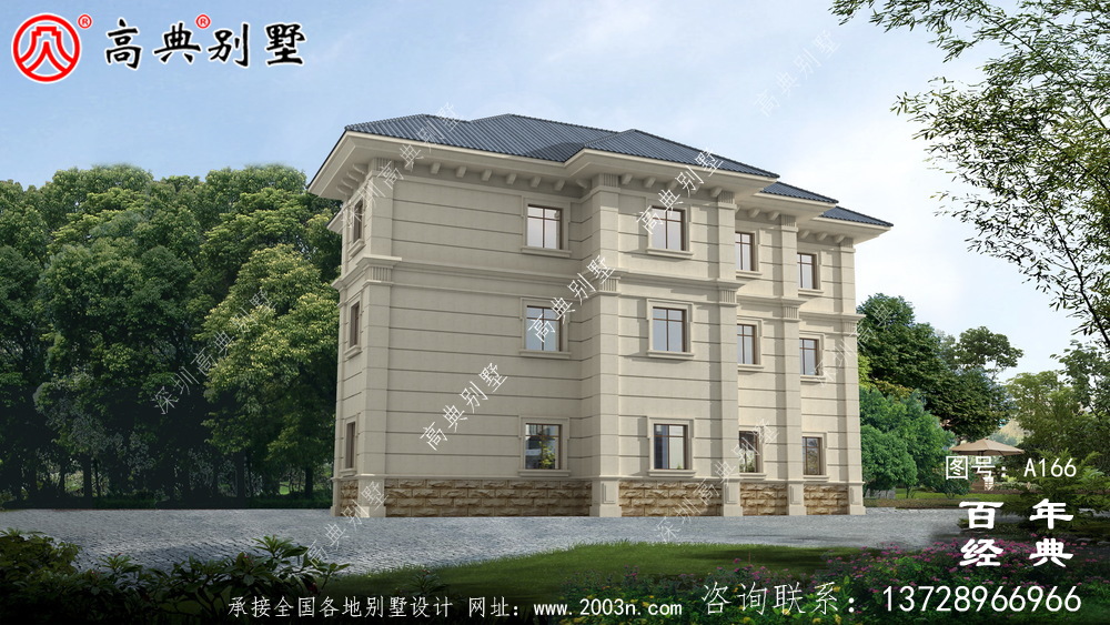 三層帶露臺車庫農村小別墅設計圖_經濟型別墅,農村房屋設計圖