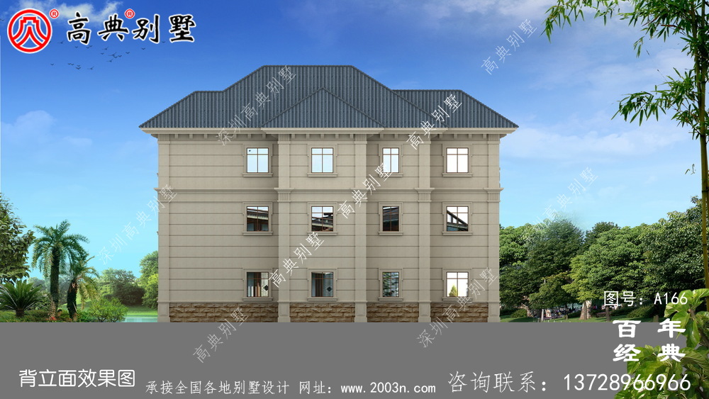 三層帶露臺車庫農村小別墅設計圖_經濟型別墅,農村房屋設計圖