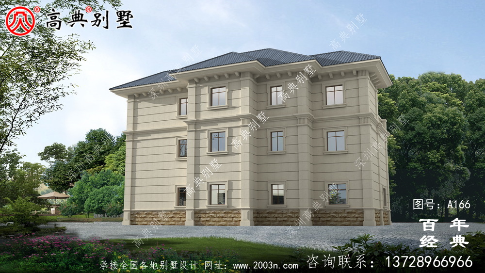 三層帶露臺車庫農村小別墅設計圖_經濟型別墅,農村房屋設計圖