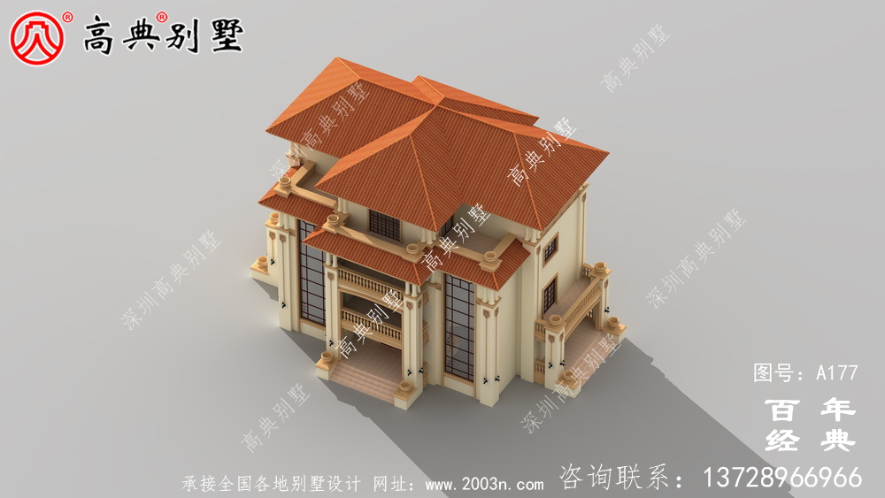 漂亮的四樓鄉(xiāng)村別墅帶陽臺設(shè)計圖_鄉(xiāng)村住宅設(shè)計圖