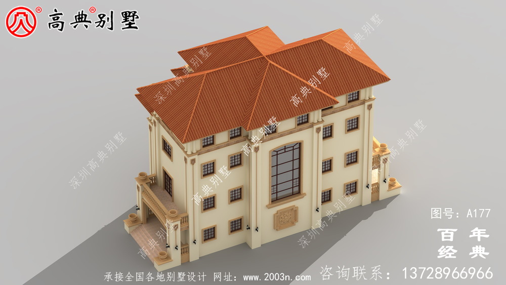 漂亮的四樓鄉(xiāng)村別墅帶陽臺設(shè)計圖_鄉(xiāng)村住宅設(shè)計圖
