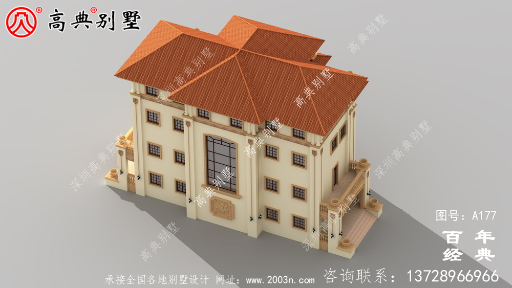 漂亮的四樓鄉(xiāng)村別墅帶陽臺設(shè)計圖_鄉(xiāng)村住宅設(shè)計圖