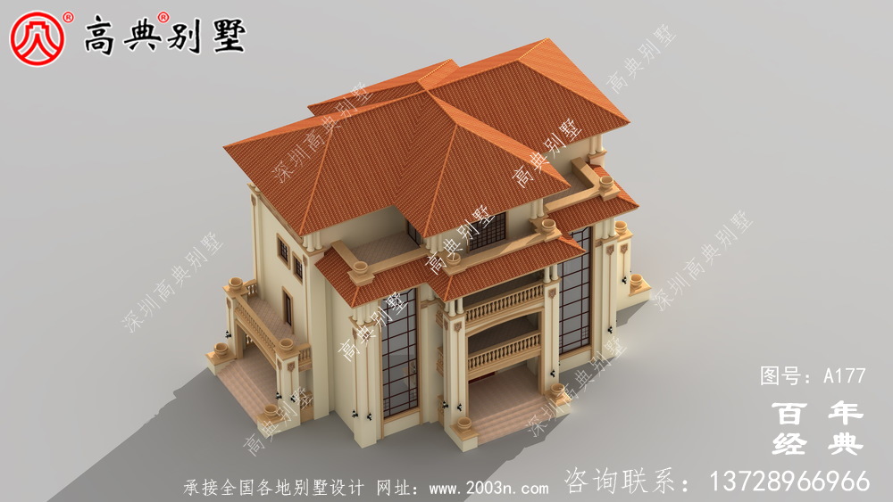 漂亮的四樓鄉(xiāng)村別墅帶陽臺設(shè)計圖_鄉(xiāng)村住宅設(shè)計圖