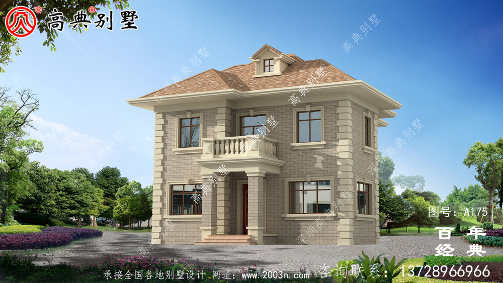漂亮實用的二層農村別墅效果圖及施工圖_農村自建房屋設計圖 漂亮實用的二層農村別墅效果圖及施工圖_農村自建房屋設計圖