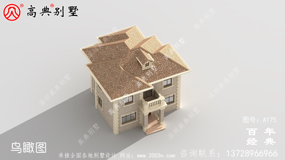 漂亮實用的二層農村別墅效果圖及施工圖_農村自建房屋設計圖