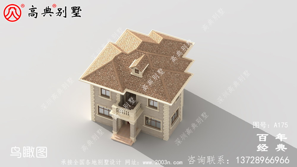 漂亮實用的二層農村別墅效果圖及施工圖_農村自建房屋設計圖