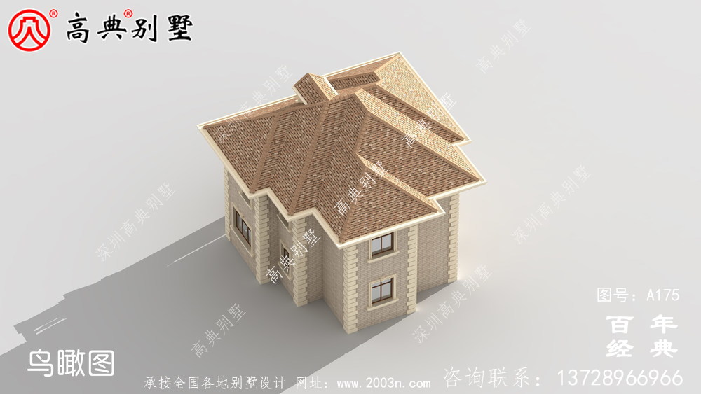 漂亮實用的二層農村別墅效果圖及施工圖_農村自建房屋設計圖