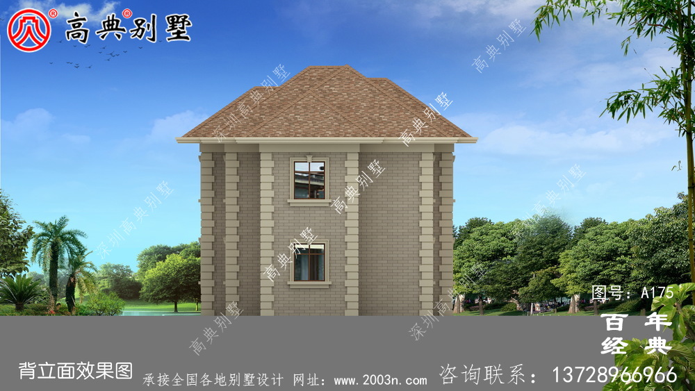 漂亮實用的二層農村別墅效果圖及施工圖_農村自建房屋設計圖