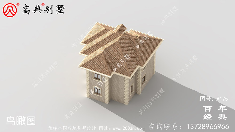 漂亮實用的二層農村別墅效果圖及施工圖_農村自建房屋設計圖