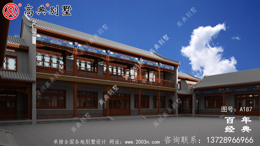 兩層四合院別墅設(shè)計(jì)施工圖及效果圖_兩層別墅設(shè)計(jì)圖紙