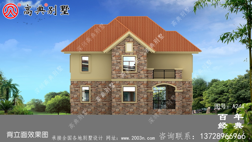 鄉村二層帶車庫自建房屋設計圖_鄉村房屋圖紙