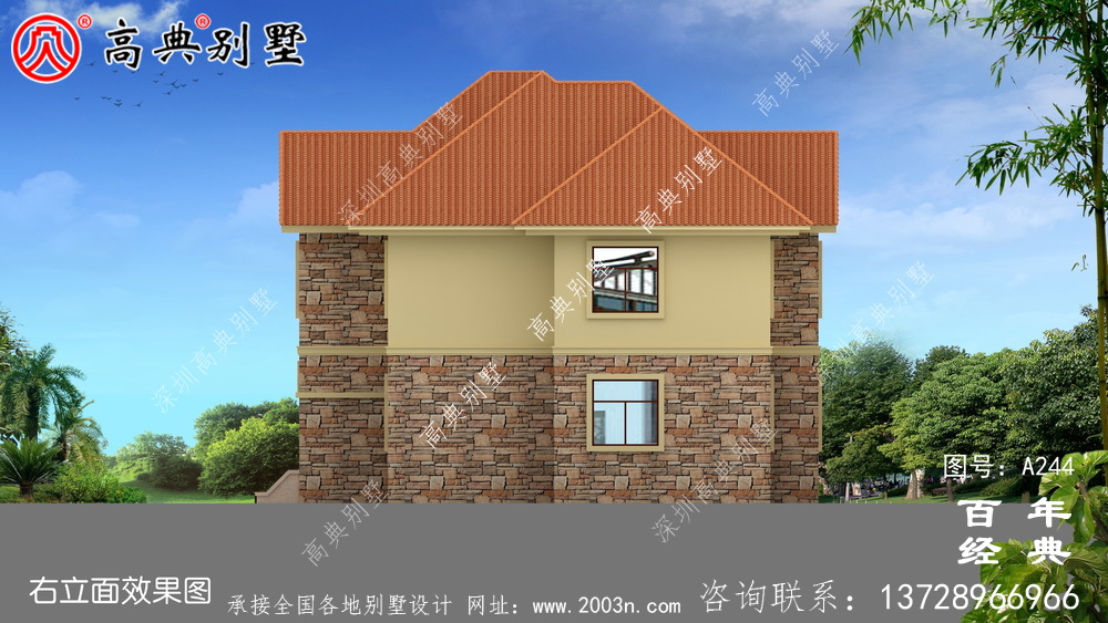 鄉村二層帶車庫自建房屋設計圖_鄉村房屋圖紙