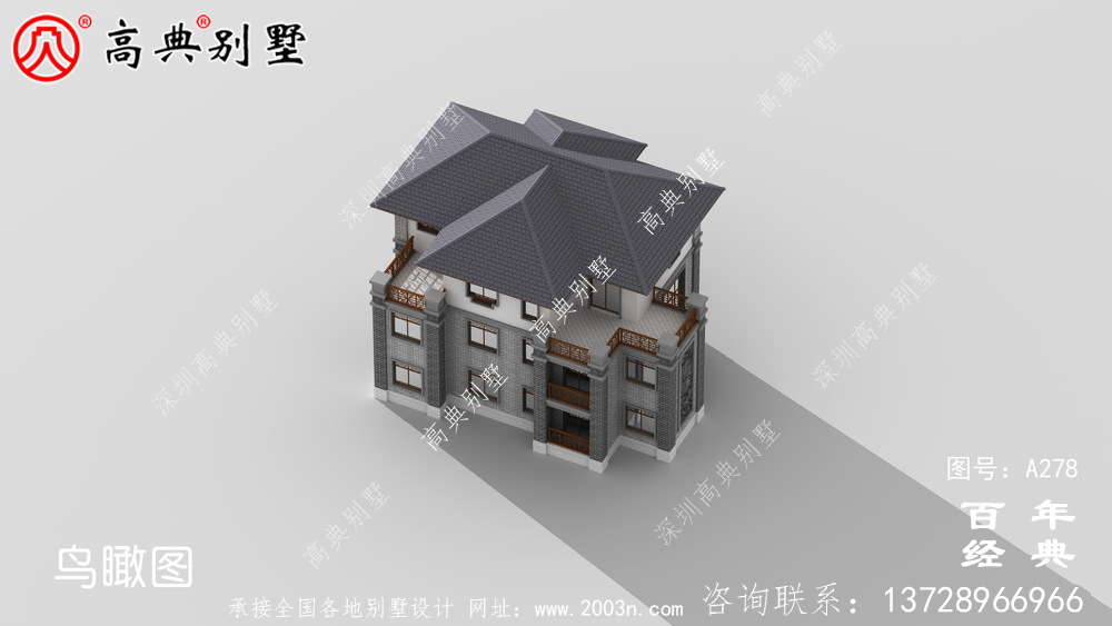三樓有車庫豪華中式別墅設計圖紙_別墅設計圖紙