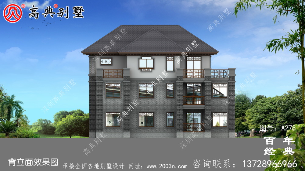 三樓有車庫豪華中式別墅設計圖紙_別墅設計圖紙