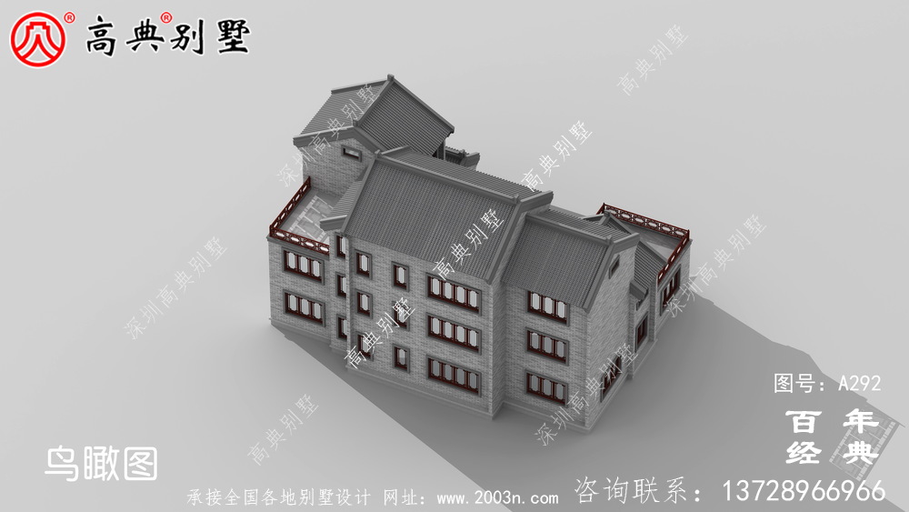三層中式帶陽臺別墅工程圖紙及設計圖_三層中式別墅設計圖