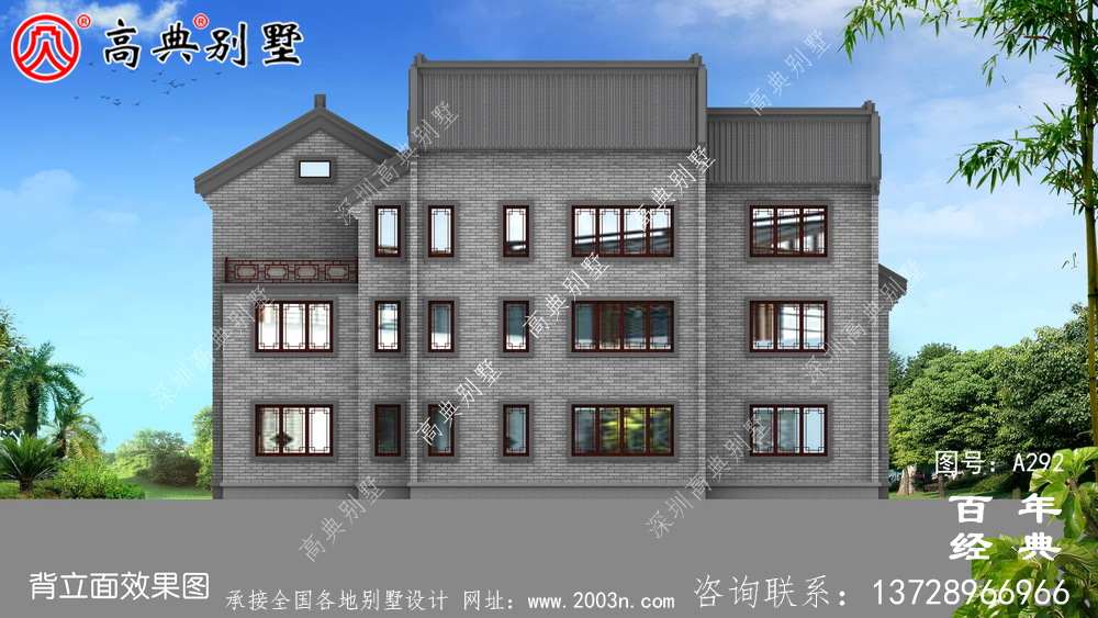三層中式帶陽臺別墅工程圖紙及設計圖_三層中式別墅設計圖