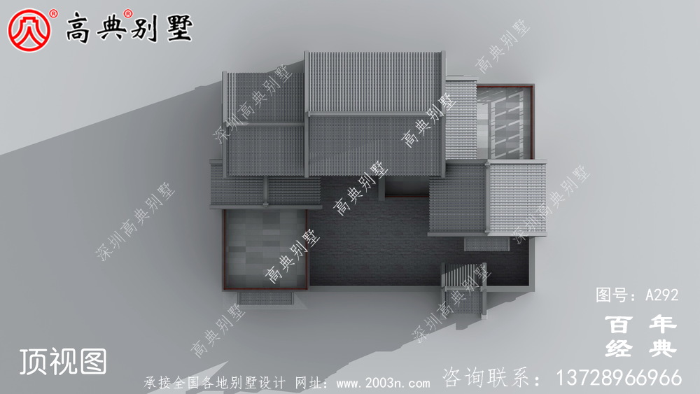 三層中式帶陽臺別墅工程圖紙及設計圖_三層中式別墅設計圖