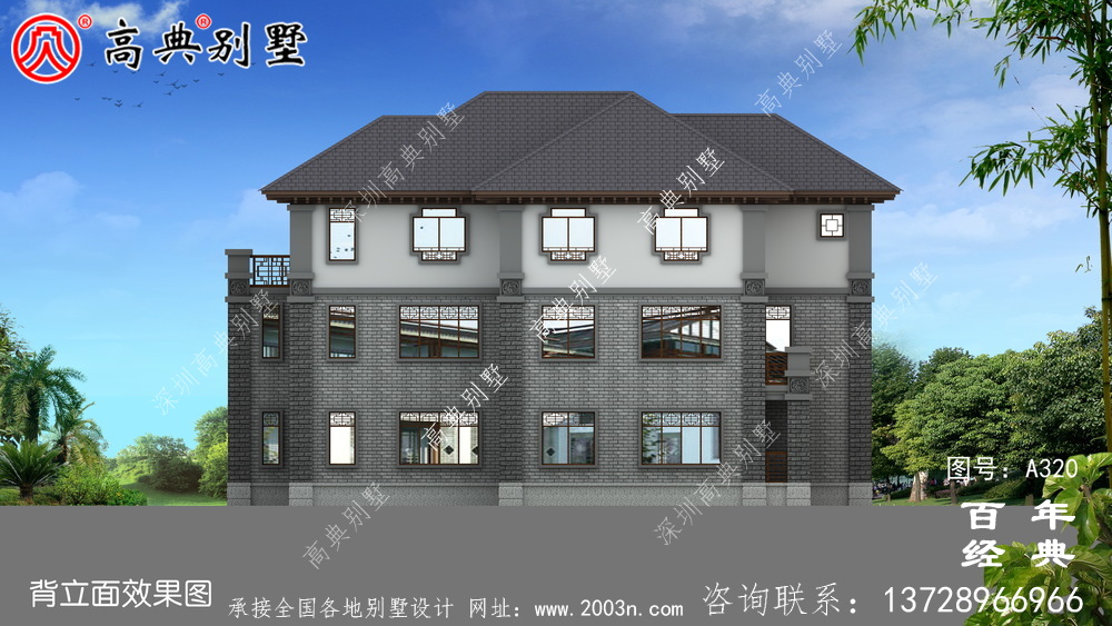 三層帶陽臺車庫大面積別墅設計全套圖紙_別墅設計圖紙,農村房屋設計圖