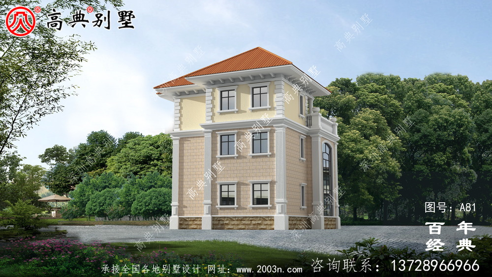 新農(nóng)村三樓別墅設(shè)計(jì)效果圖與施工圖_農(nóng)村房屋圖紙