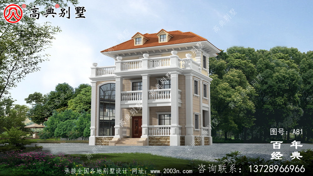 新農(nóng)村三樓別墅設(shè)計(jì)效果圖與施工圖_農(nóng)村房屋圖紙