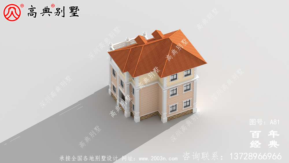 新農(nóng)村三樓別墅設(shè)計(jì)效果圖與施工圖_農(nóng)村房屋圖紙