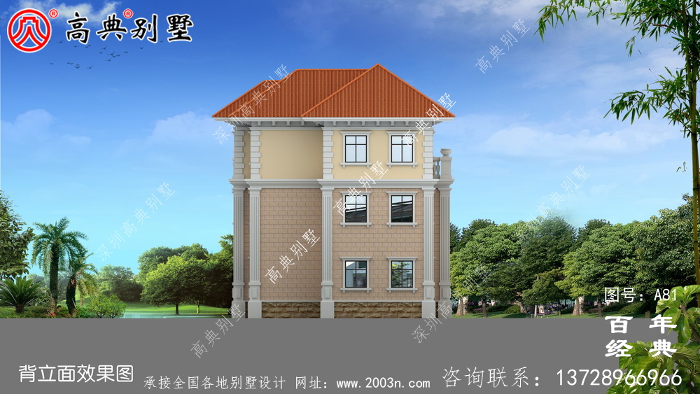 新農(nóng)村三樓別墅設(shè)計(jì)效果圖與施工圖_農(nóng)村房屋圖紙