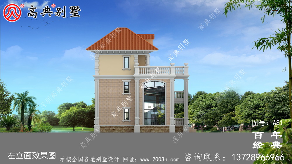 新農(nóng)村三樓別墅設(shè)計(jì)效果圖與施工圖_農(nóng)村房屋圖紙