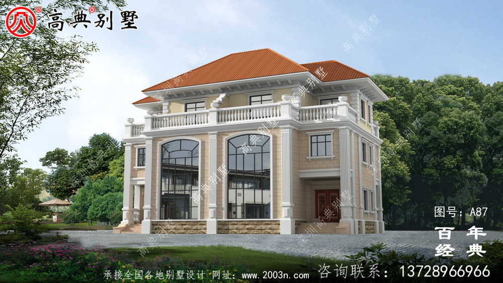 三樓雙拼別墅設計圖_農村三樓雙拼別墅設計