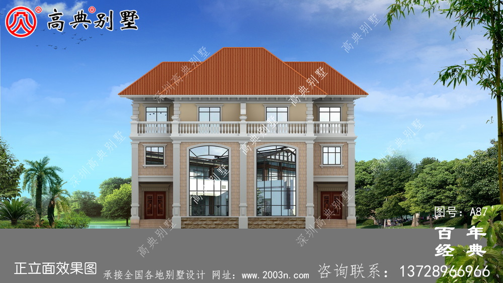 三樓雙拼別墅設計圖_農村三樓雙拼別墅設計