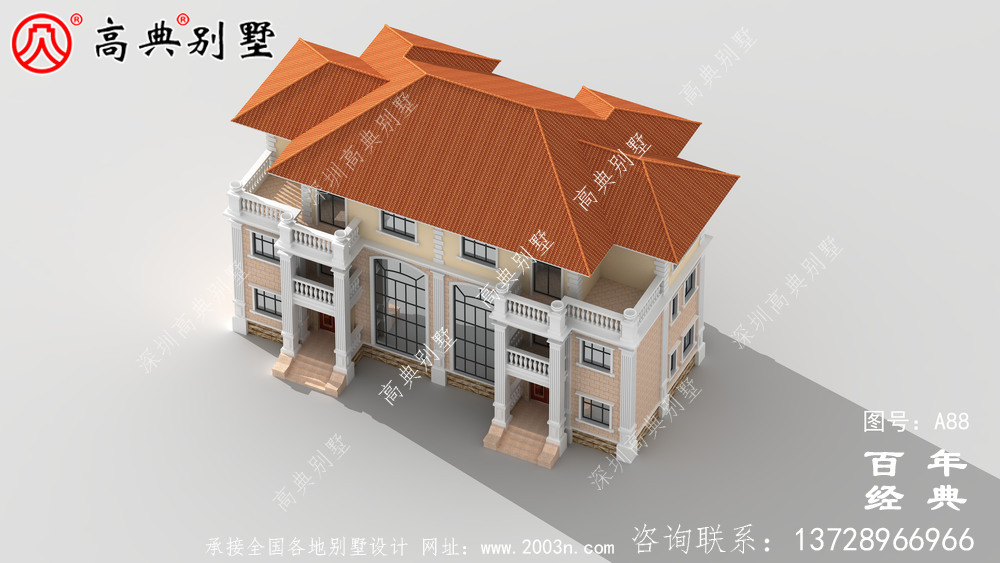 三樓帶陽臺共堂屋別墅設計圖 農村三樓別墅設計