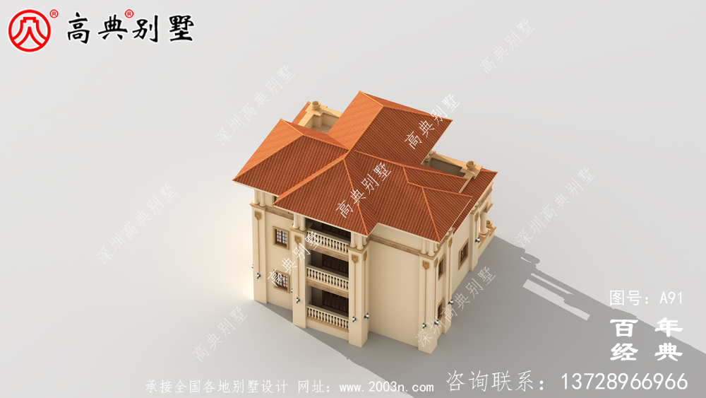 好看的三層帶陽臺鄉村小別墅設計圖紙 三層別墅設計