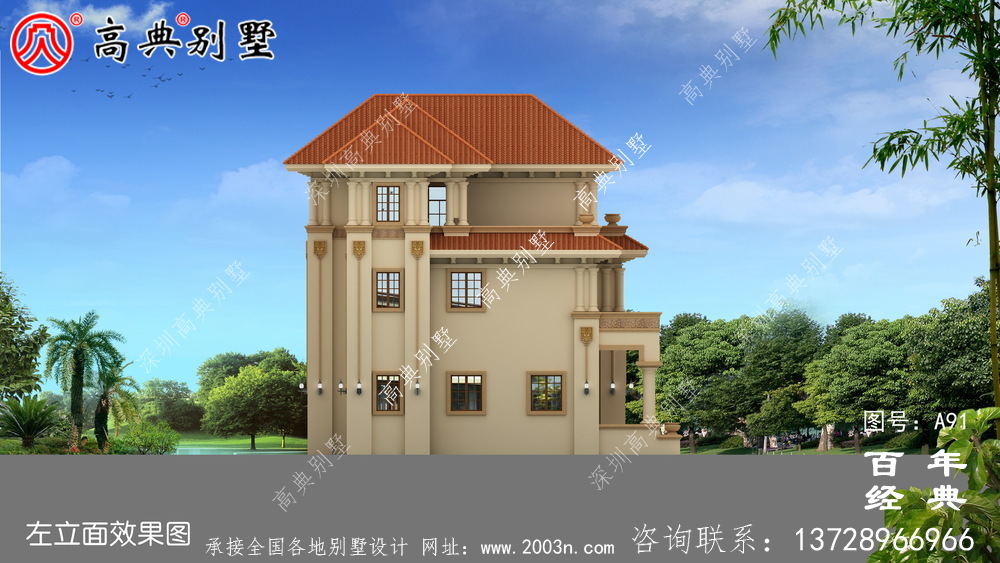 好看的三層帶陽臺鄉村小別墅設計圖紙 三層別墅設計