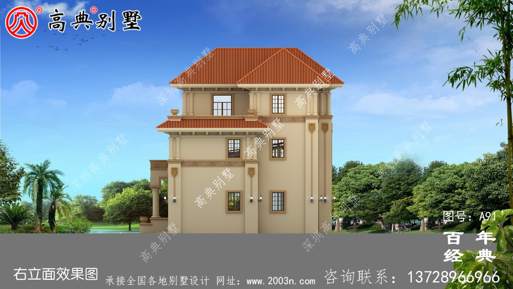 好看的三層帶陽臺鄉村小別墅設計圖紙 三層別墅設計