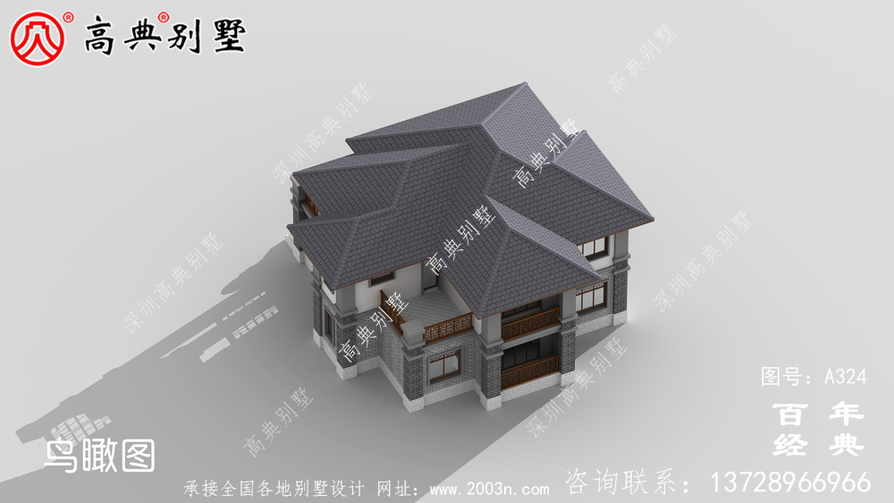 鄉村兩層中式帶車庫別墅設計施工圖紙_別墅設計圖紙,農村房屋設計圖
