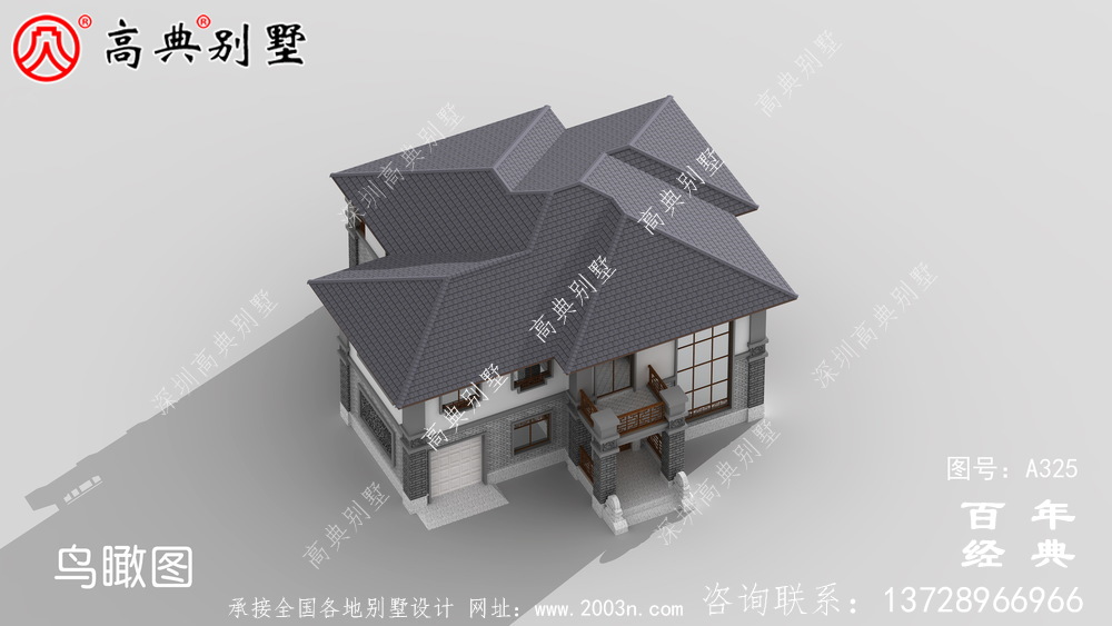 新農村建設帶車庫二層小別墅設計圖紙_別墅設計圖紙,農村房屋設計圖