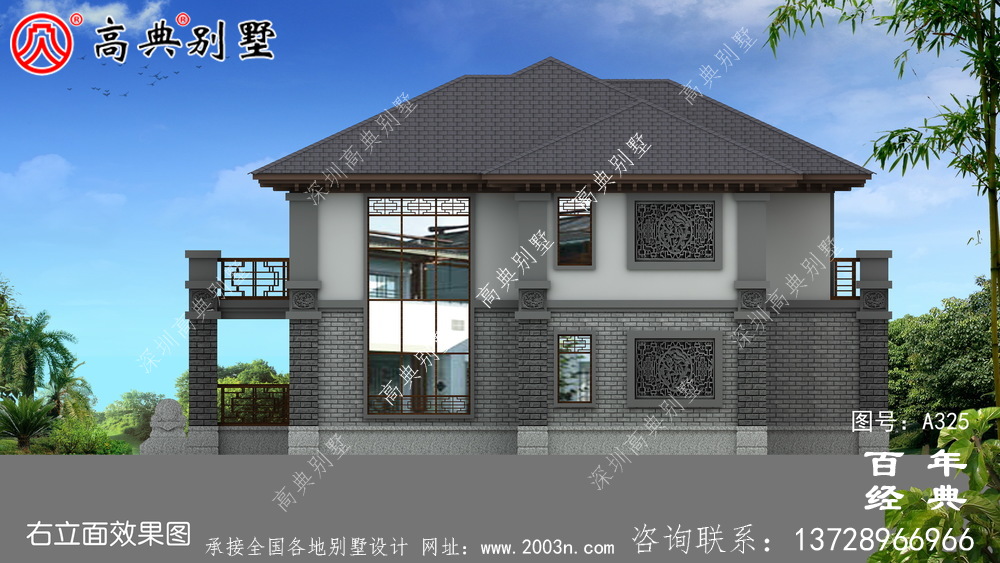 新農村建設帶車庫二層小別墅設計圖紙_別墅設計圖紙,農村房屋設計圖
