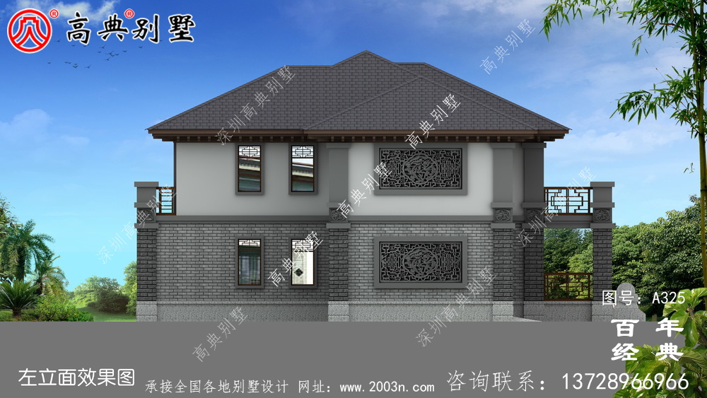 新農村建設帶車庫二層小別墅設計圖紙_別墅設計圖紙,農村房屋設計圖