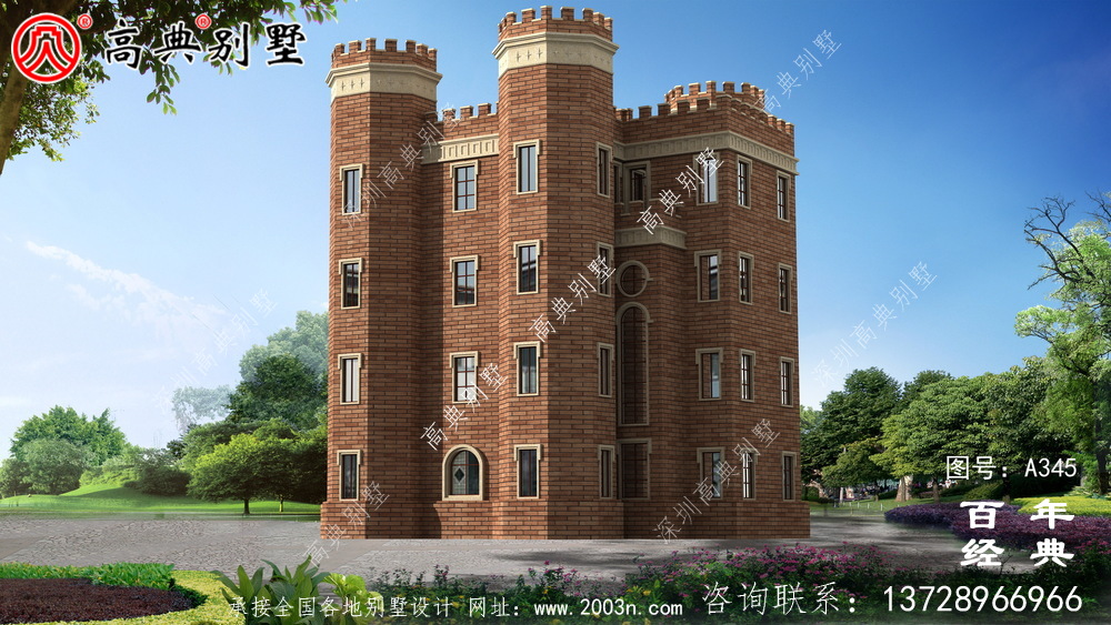 漂亮豪華的五層西式城堡別墅設計圖及施工圖紙 房屋設計圖