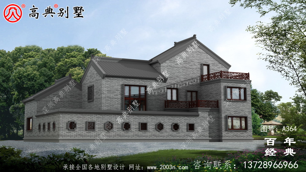 二層帶閣樓車庫別墅設計全套圖紙效果圖_別墅設計圖紙,農(nóng)村房屋設計圖