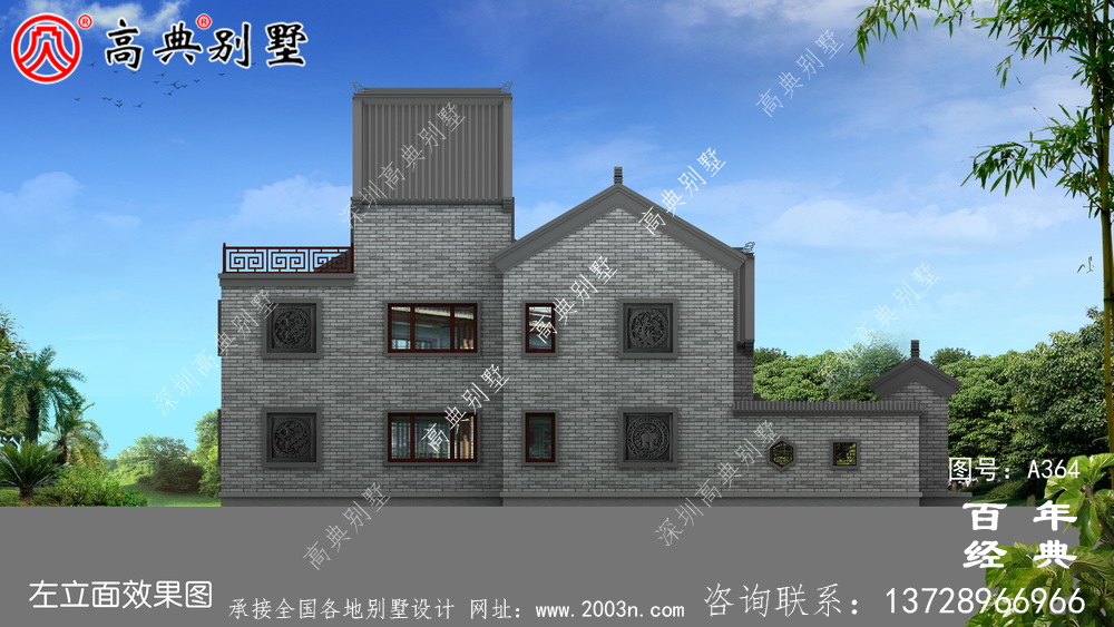二層帶閣樓車庫別墅設計全套圖紙效果圖_別墅設計圖紙,農(nóng)村房屋設計圖