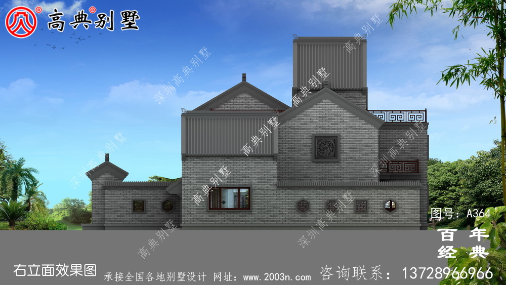 二層帶閣樓車庫別墅設計全套圖紙效果圖_別墅設計圖紙,農(nóng)村房屋設計圖